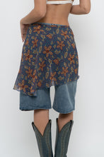 Load image into Gallery viewer, Vintage x Made in USA x Blue Floral Sheer Wrap Cover Skirt (XS-XL)