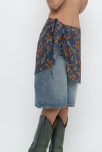 Load image into Gallery viewer, Vintage x Made in USA x Blue Floral Sheer Wrap Cover Skirt (XS-XL)