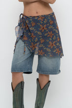 Load image into Gallery viewer, Vintage x Made in USA x Blue Floral Sheer Wrap Cover Skirt (XS-XL)