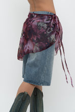 Load image into Gallery viewer, Vintage x Made in USA x Purple Floral Sheer Cover Skirt (XS-L)
