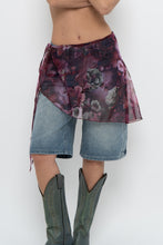 Load image into Gallery viewer, Vintage x Made in USA x Purple Floral Sheer Cover Skirt (XS-L)