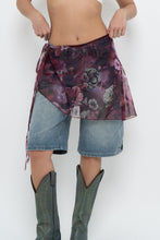 Load image into Gallery viewer, Vintage x Made in USA x Purple Floral Sheer Cover Skirt (XS-L)