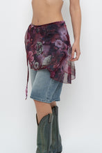 Load image into Gallery viewer, Vintage x Made in USA x Purple Floral Sheer Cover Skirt (XS-L)