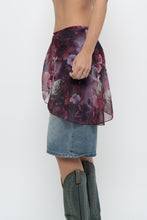 Load image into Gallery viewer, Vintage x Made in USA x Purple Floral Sheer Cover Skirt (XS-L)