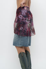 Load image into Gallery viewer, Vintage x Made in USA x Purple Floral Sheer Cover Skirt (XS-L)