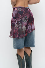 Load image into Gallery viewer, Vintage x Made in USA x Purple Floral Sheer Cover Skirt (XS-L)