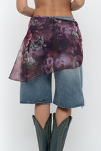 Load image into Gallery viewer, Vintage x Made in USA x Purple Floral Sheer Cover Skirt (XS-L)