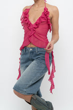 Load image into Gallery viewer, ZARA x Pink Semi-sheer Frilly Tank (S)