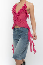 Load image into Gallery viewer, ZARA x Pink Semi-sheer Frilly Tank (S)