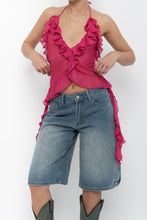 Load image into Gallery viewer, ZARA x Pink Semi-sheer Frilly Tank (S)