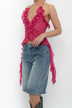 Load image into Gallery viewer, ZARA x Pink Semi-sheer Frilly Tank (S)