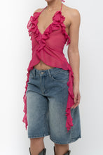 Load image into Gallery viewer, ZARA x Pink Semi-sheer Frilly Tank (S)