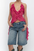 Load image into Gallery viewer, ZARA x Pink Semi-sheer Frilly Tank (S)