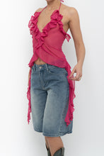 Load image into Gallery viewer, ZARA x Pink Semi-sheer Frilly Tank (S)