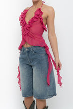 Load image into Gallery viewer, ZARA x Pink Semi-sheer Frilly Tank (S)