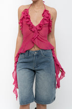Load image into Gallery viewer, ZARA x Pink Semi-sheer Frilly Tank (S)