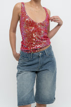 Load image into Gallery viewer, Vintage x Pink Irridescent Sequin Knit Tank (S, M)