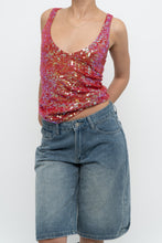 Load image into Gallery viewer, Vintage x Pink Irridescent Sequin Knit Tank (S, M)