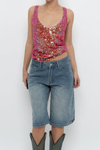 Load image into Gallery viewer, Vintage x Pink Irridescent Sequin Knit Tank (S, M)