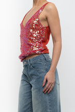 Load image into Gallery viewer, Vintage x Pink Irridescent Sequin Knit Tank (S, M)