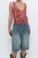 Load image into Gallery viewer, Vintage x Pink Irridescent Sequin Knit Tank (S, M)