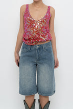 Load image into Gallery viewer, Vintage x Pink Irridescent Sequin Knit Tank (S, M)