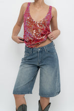 Load image into Gallery viewer, Vintage x Pink Irridescent Sequin Knit Tank (S, M)