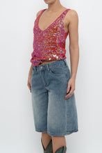 Load image into Gallery viewer, Vintage x Pink Irridescent Sequin Knit Tank (S, M)