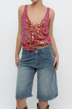 Load image into Gallery viewer, Vintage x Pink Irridescent Sequin Knit Tank (S, M)
