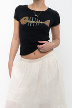 Load image into Gallery viewer, Vintage x DOLCE &amp; GABANNA Fish Sequin Baby Tee (XS, S)