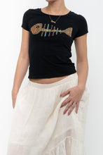 Load image into Gallery viewer, Vintage x DOLCE &amp; GABANNA Fish Sequin Baby Tee (XS, S)