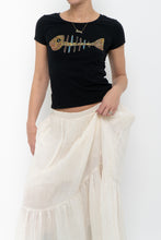 Load image into Gallery viewer, Vintage x DOLCE &amp; GABANNA Fish Sequin Baby Tee (XS, S)