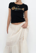 Load image into Gallery viewer, Vintage x DOLCE &amp; GABANNA Fish Sequin Baby Tee (XS, S)