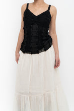 Load image into Gallery viewer, Vintage x LE CHATEAU Black Satin Crochet Tank (S)