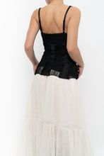 Load image into Gallery viewer, Vintage x LE CHATEAU Black Satin Crochet Tank (S)