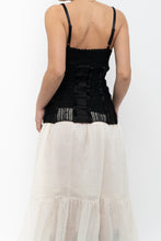 Load image into Gallery viewer, Vintage x LE CHATEAU Black Satin Crochet Tank (S)