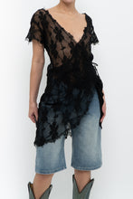 Load image into Gallery viewer, Vintage x Black Cotton Mesh Floral Blouse/Dress (S-L)