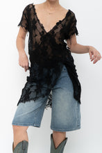 Load image into Gallery viewer, Vintage x Black Cotton Mesh Floral Blouse/Dress (S-L)