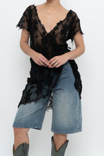 Load image into Gallery viewer, Vintage x Black Cotton Mesh Floral Blouse/Dress (S-L)
