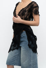 Load image into Gallery viewer, Vintage x Black Cotton Mesh Floral Blouse/Dress (S-L)