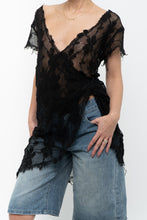 Load image into Gallery viewer, Vintage x Black Cotton Mesh Floral Blouse/Dress (S-L)