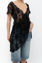 Load image into Gallery viewer, Vintage x Black Cotton Mesh Floral Blouse/Dress (S-L)