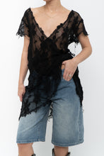 Load image into Gallery viewer, Vintage x Black Cotton Mesh Floral Blouse/Dress (S-L)