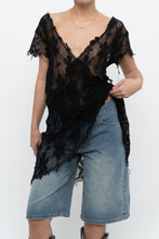Load image into Gallery viewer, Vintage x Black Cotton Mesh Floral Blouse/Dress (S-L)
