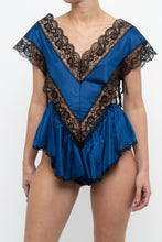 Load image into Gallery viewer, Vintage x Made in Canada x Cobalt Blue, Black Lace Bodysuit (S, M)