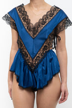 Load image into Gallery viewer, Vintage x Made in Canada x Cobalt Blue, Black Lace Bodysuit (S, M)