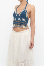 Load image into Gallery viewer, ANDI BAGUS x Blue Crochet Beaded Top (XS, S)
