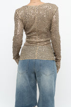 Load image into Gallery viewer, FREE PEOPLE x Gold Knit Stretchy Long Sleeve (S, M)