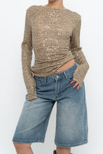 Load image into Gallery viewer, FREE PEOPLE x Gold Knit Stretchy Long Sleeve (S, M)