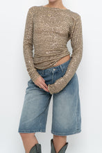 Load image into Gallery viewer, FREE PEOPLE x Gold Knit Stretchy Long Sleeve (S, M)